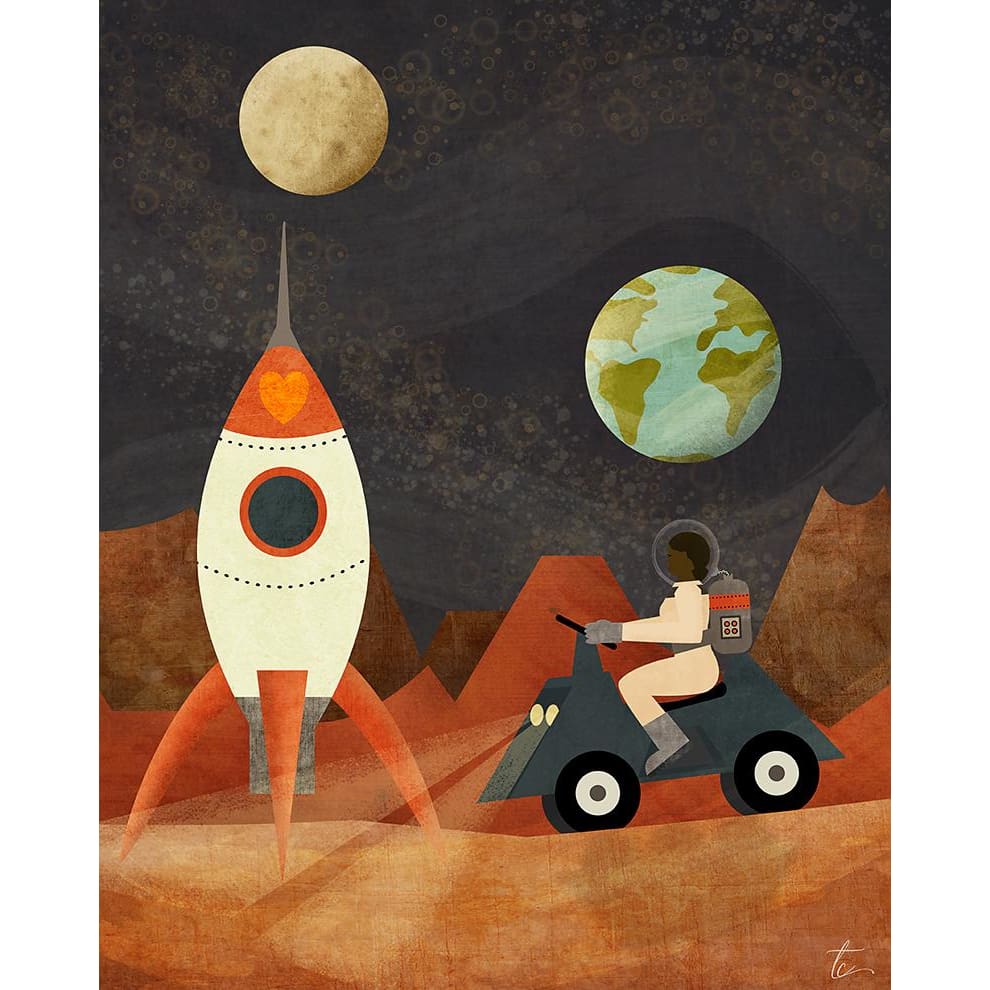 Illustration Rocket start to the mars